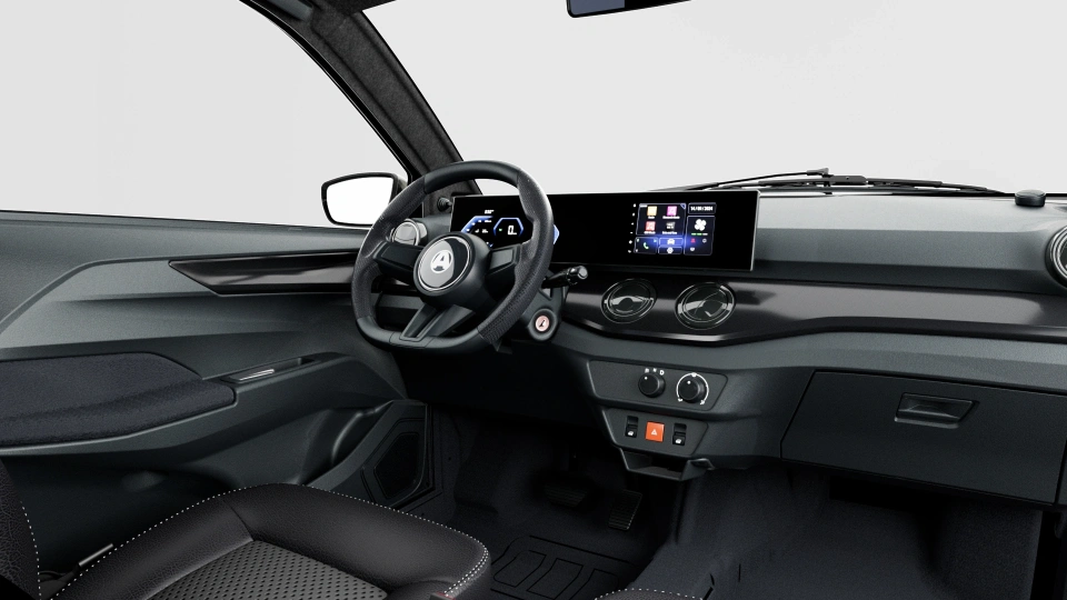 Automobiliai, kuriems vairuoti nereikia vairuotojo pažymėjimo, AIXAM e City Interieur SPORT Electrique V2 - parement Noir laque.jpg